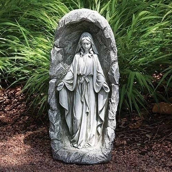 Our Lady of Grace in Grotto Statue Solar Light